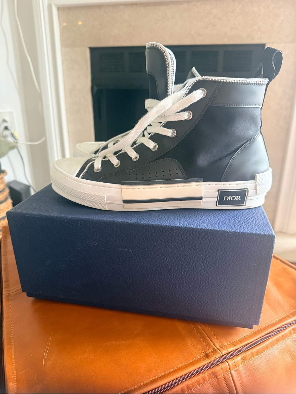 Dior B23 Diamond Cannage High-Top Sneaker - Picture 2 of 5